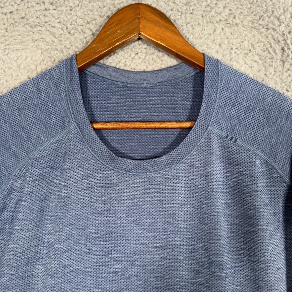 Lululemon Shirt XL Blue Metal Vent Tech Crew Neck Short Sleeve Men - Picture 2 of 8